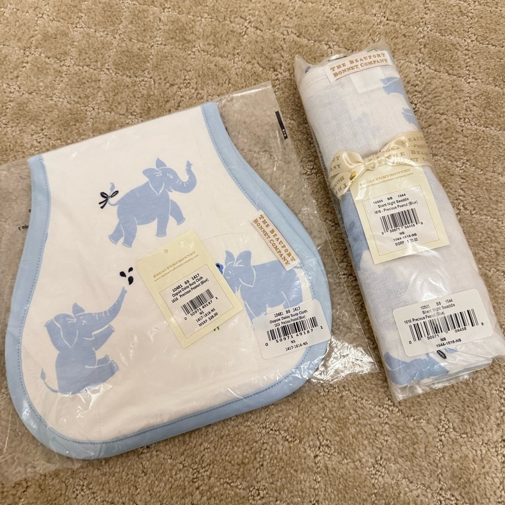 The Beaufort bonnet company burp cloth and swaddle
